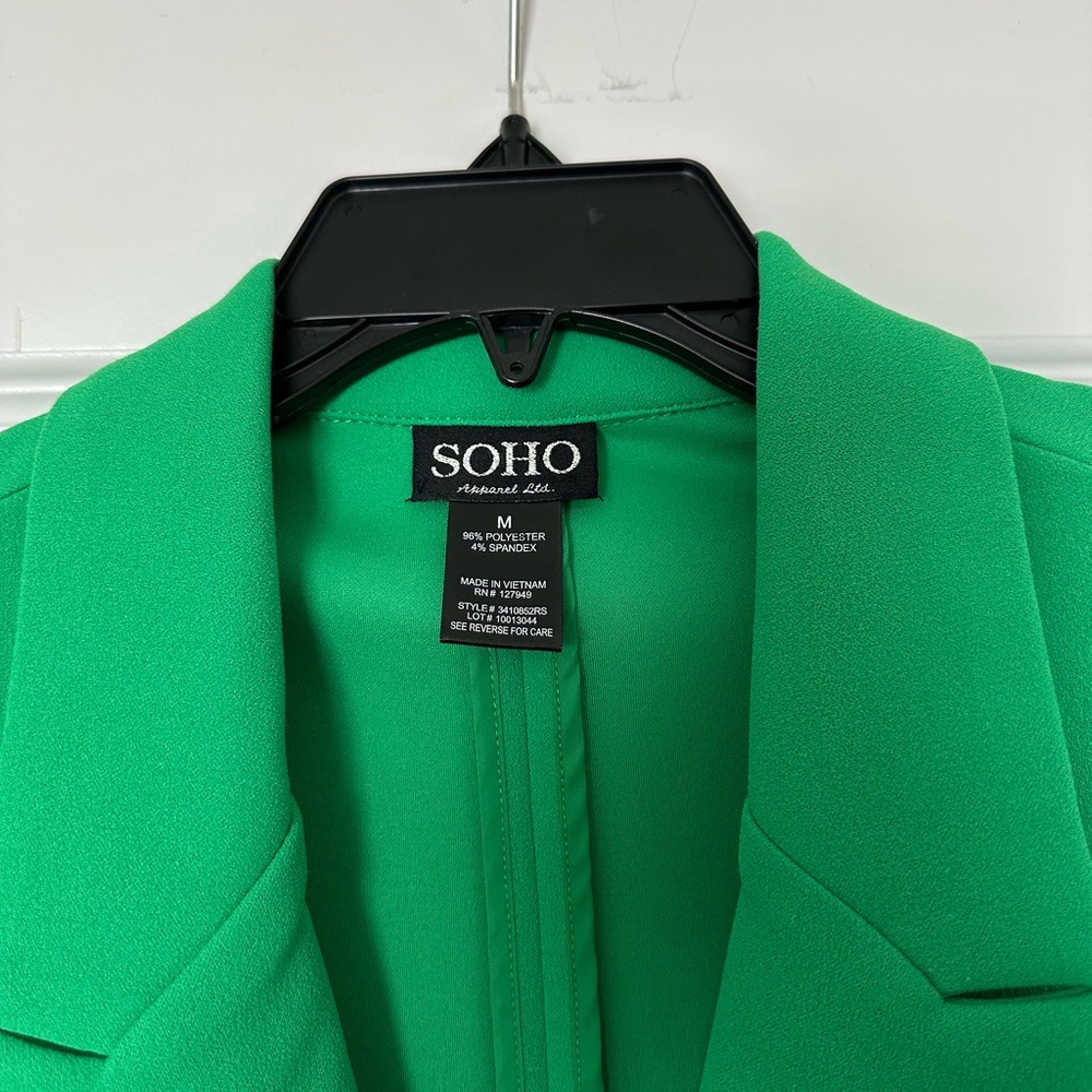 SOHO Bright Green Tailored Open-Front Blazer - Picture 5 of 5
